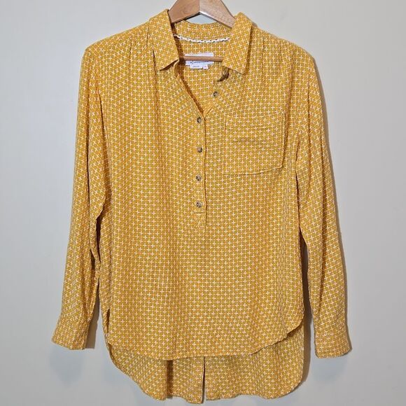 Anthropologie Isadora Long Sleeve Top Size Small Button Back Mustard Wool Blend - Picture 3 of 11